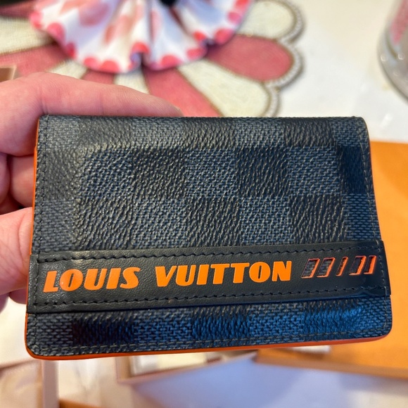 2019 Louis Vuitton Damier Cobalt Race Blue Orange Logo Pocket Organizer